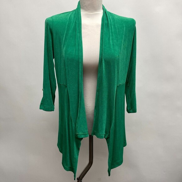 Travelers by Chico's Open-Front Top Size 0P 4 Petite SP Emerald Green - Picture 1 of 11
